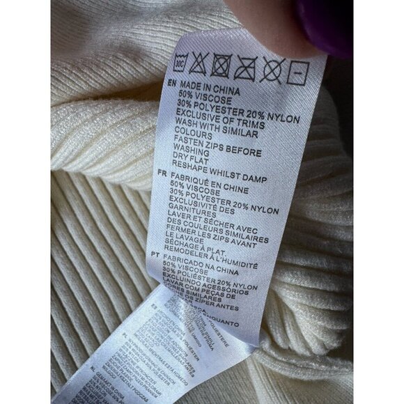 Varley Janie Ribbed Half Zip Sweater Womna's Sz L in Ivory - Picture 8 of 9